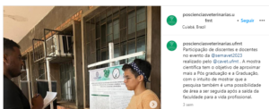 Alunos do Programa de Ciencias Veterinárias avaliam trabalhos científicos durante a XVII Semana Mato-grossense de Medicina Veterinária.